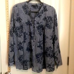 Lucky Brand, light weight, chambray peasant top
